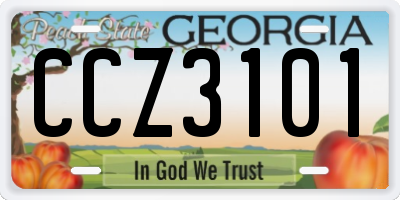 GA license plate CCZ3101