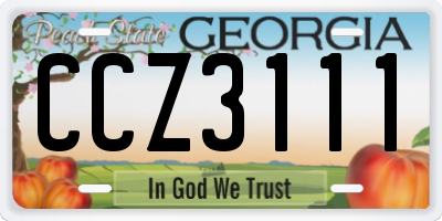 GA license plate CCZ3111