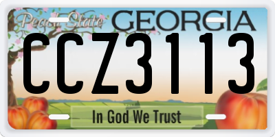 GA license plate CCZ3113