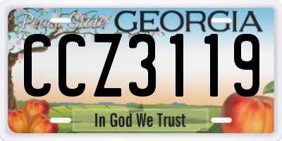 GA license plate CCZ3119