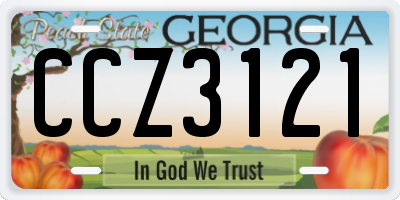 GA license plate CCZ3121