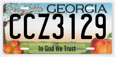 GA license plate CCZ3129