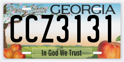 GA license plate CCZ3131
