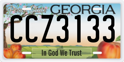 GA license plate CCZ3133