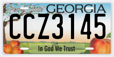 GA license plate CCZ3145