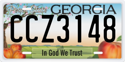 GA license plate CCZ3148