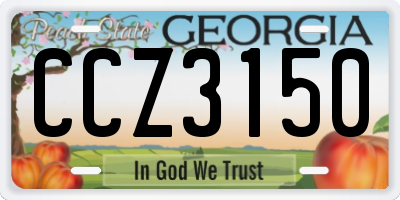 GA license plate CCZ3150