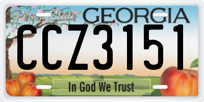 GA license plate CCZ3151