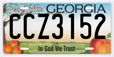 GA license plate CCZ3152