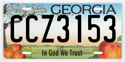 GA license plate CCZ3153