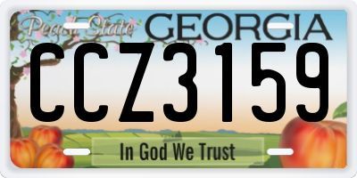 GA license plate CCZ3159