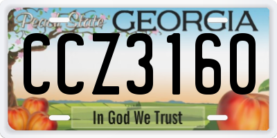 GA license plate CCZ3160