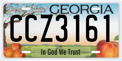 GA license plate CCZ3161