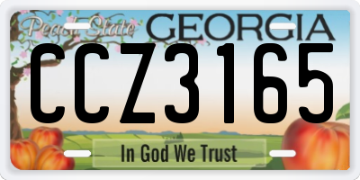 GA license plate CCZ3165