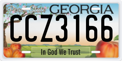 GA license plate CCZ3166