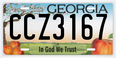 GA license plate CCZ3167