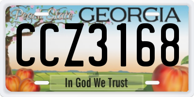 GA license plate CCZ3168