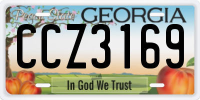 GA license plate CCZ3169
