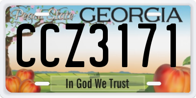 GA license plate CCZ3171