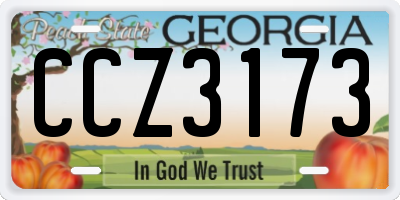 GA license plate CCZ3173