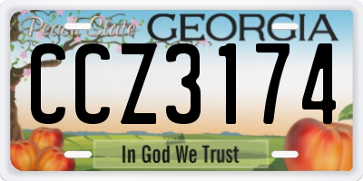 GA license plate CCZ3174