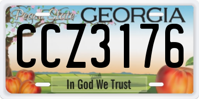 GA license plate CCZ3176