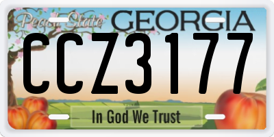 GA license plate CCZ3177