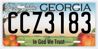 GA license plate CCZ3183
