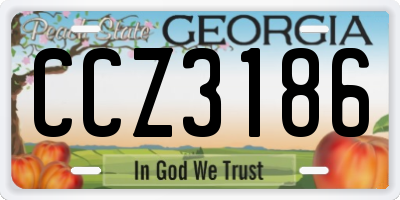 GA license plate CCZ3186