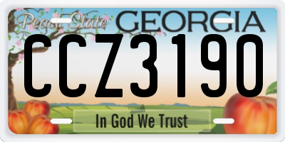 GA license plate CCZ3190