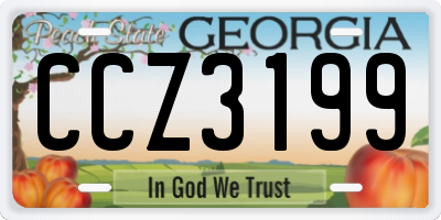 GA license plate CCZ3199