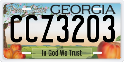GA license plate CCZ3203