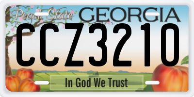 GA license plate CCZ3210