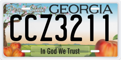 GA license plate CCZ3211