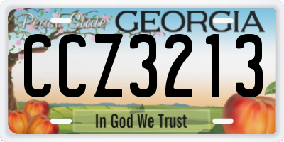 GA license plate CCZ3213