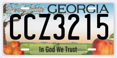 GA license plate CCZ3215
