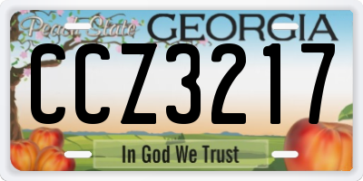 GA license plate CCZ3217