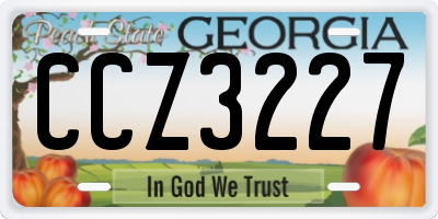 GA license plate CCZ3227