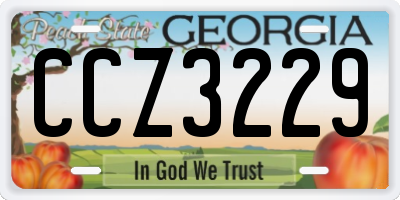 GA license plate CCZ3229