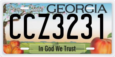 GA license plate CCZ3231