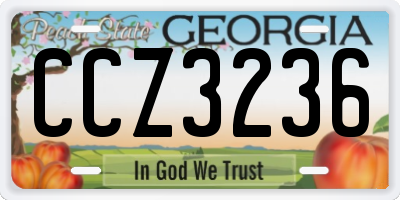 GA license plate CCZ3236