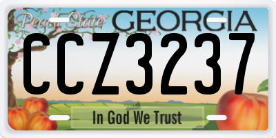 GA license plate CCZ3237