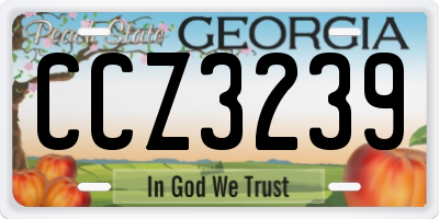 GA license plate CCZ3239