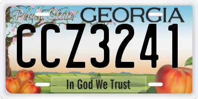 GA license plate CCZ3241