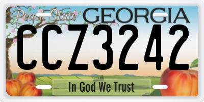 GA license plate CCZ3242