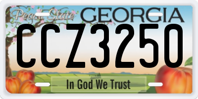 GA license plate CCZ3250