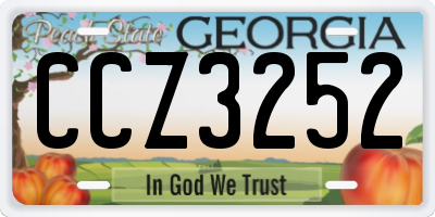 GA license plate CCZ3252