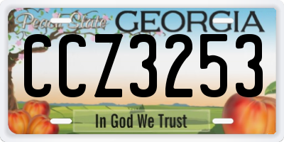 GA license plate CCZ3253