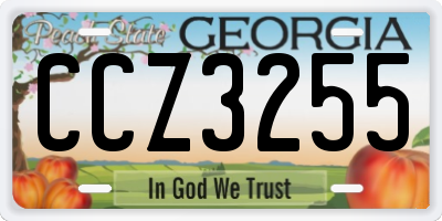 GA license plate CCZ3255