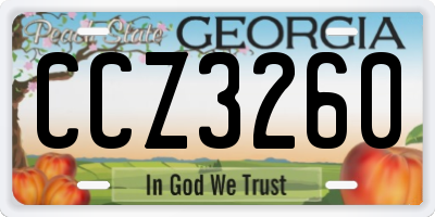 GA license plate CCZ3260